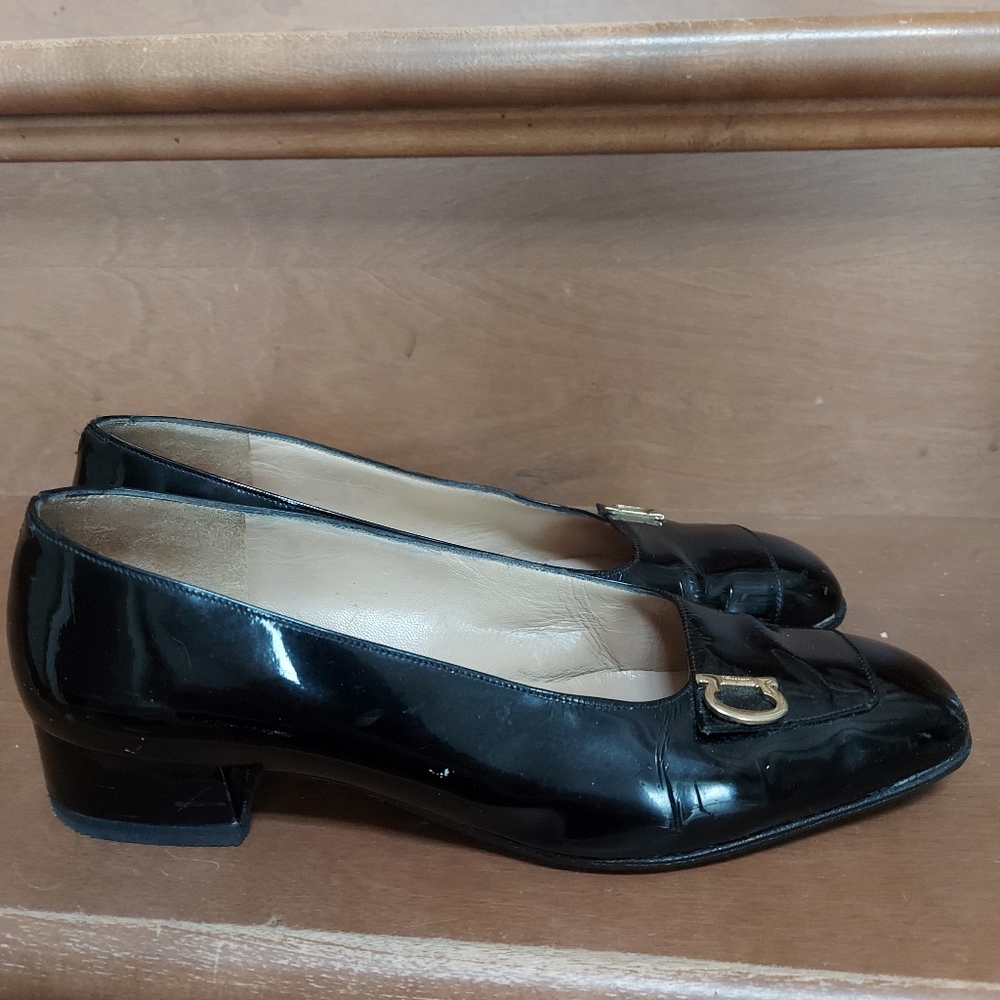 Salvatore Ferragamo patent leather heeled shoes